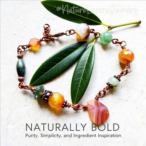 Handmade Jewelry - Festival Bracelet - Unique & Handmade! Colorful Semi-Precious Stones Boho Gypsy